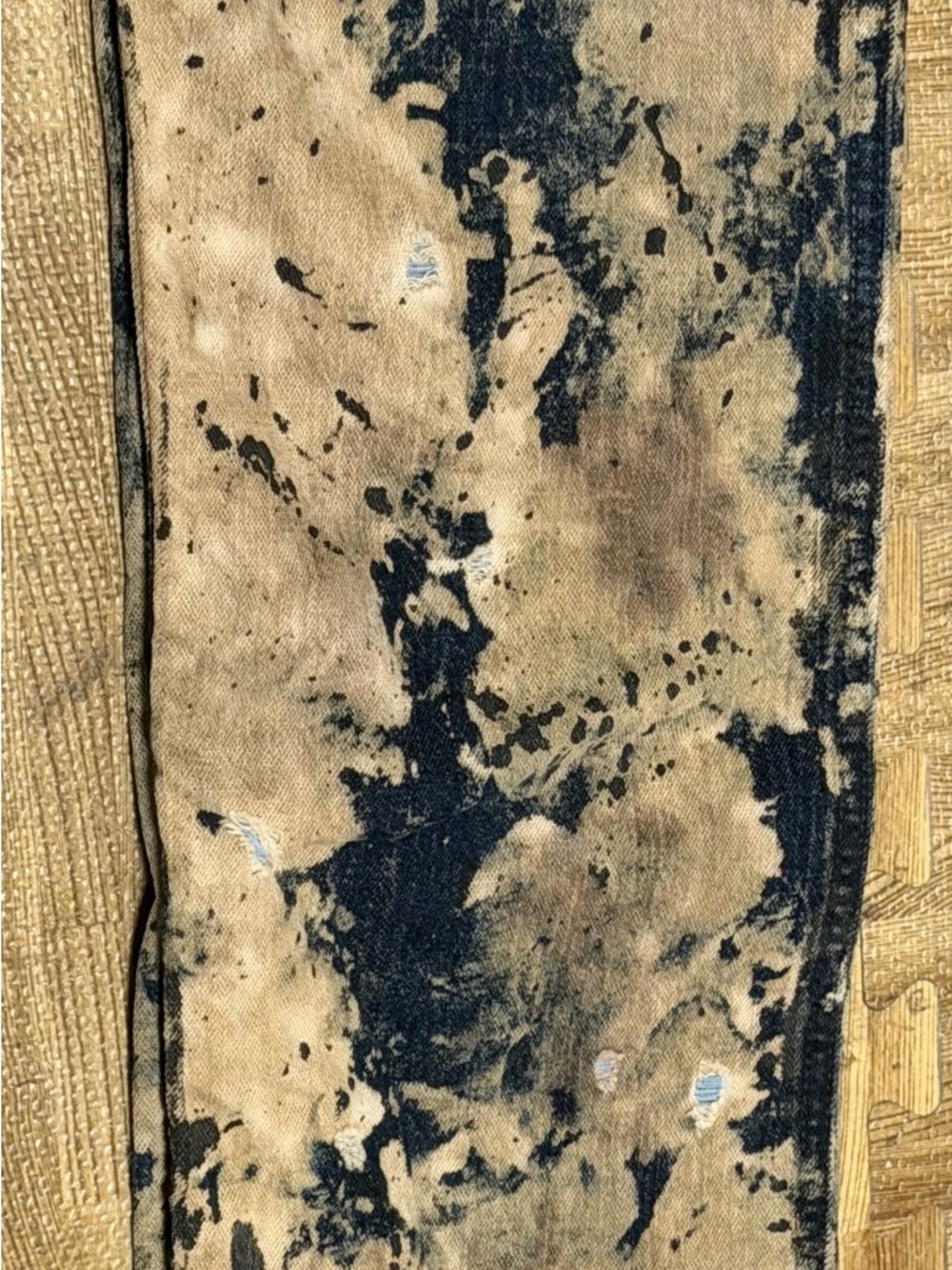 Robin's Jean Men's Black and Tan Tie-Dye Skinny Jeans mint condition never worn